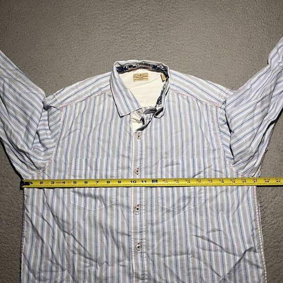 Tommy Bahama Shirt Mens Small Stripe Colorful Long Sleeve Button Up Cotton Logo - Picture 4 of 10
